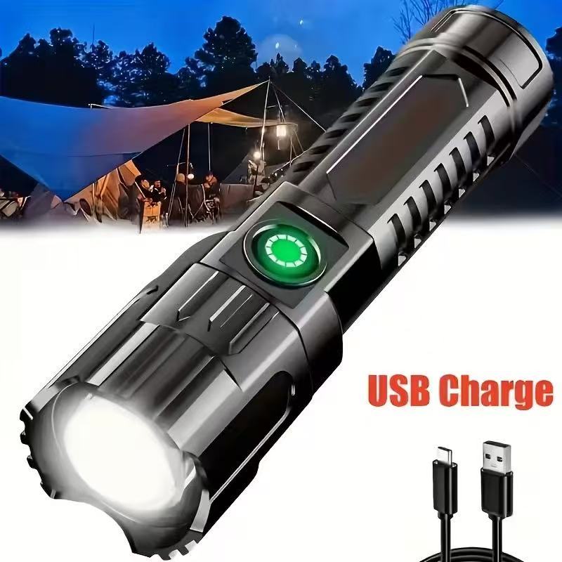 새로운 고출력 LED 손전등 USB 충전식 토치 내장  - Fish Finder Battery 리뷰 및 가격